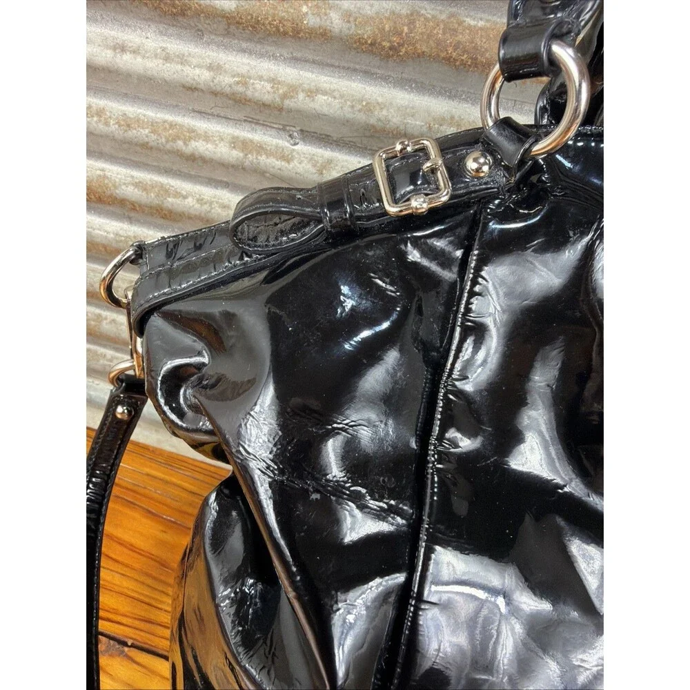 AUTHENTIC COACH MADISON BLACK PATENT LEATHER TOTE Purse Beautiful Condition